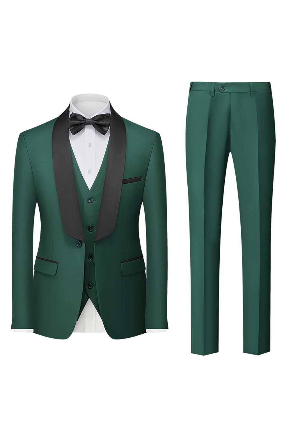 Costumes de bal pour homme 3 pièces avec revers châle bleu roi