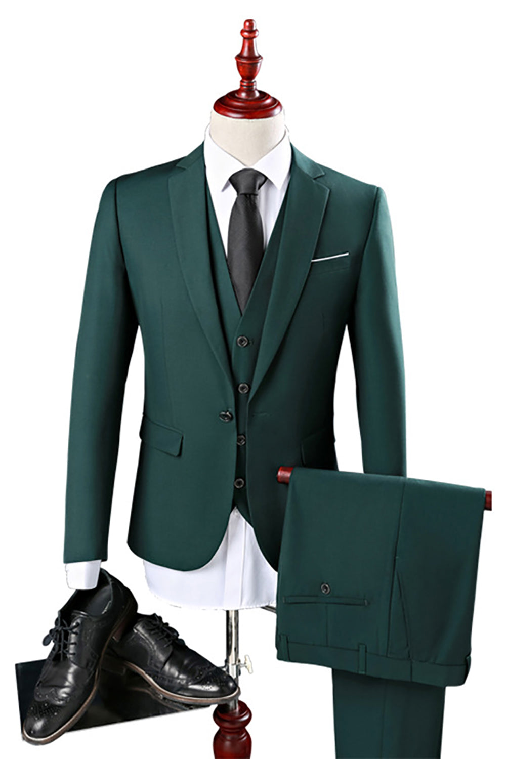 Costumes de smoking décontractés slim trois pièces bleu marine