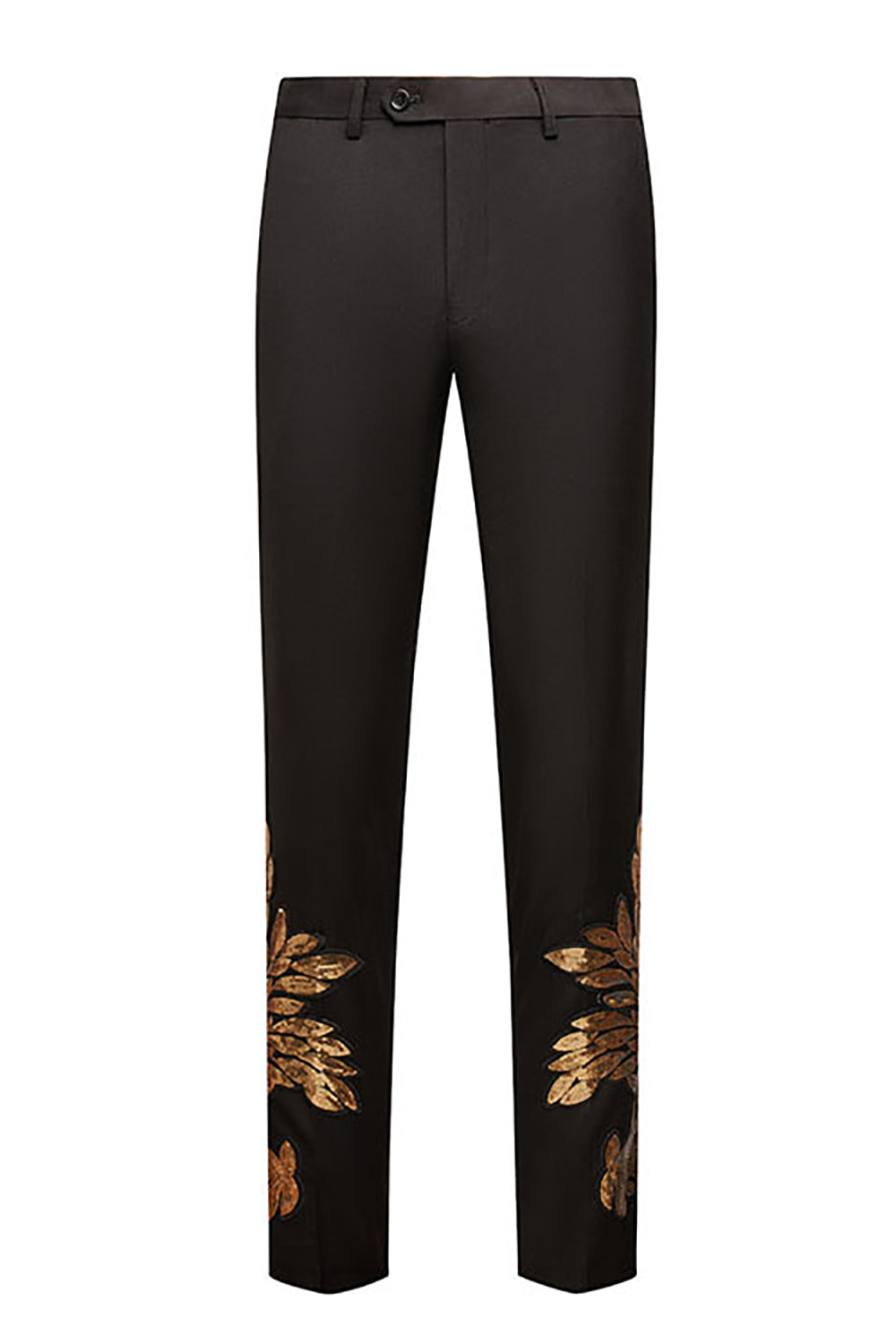 Black and Gold Jacquard Sequin Men's 2 Piece Prom Suit
