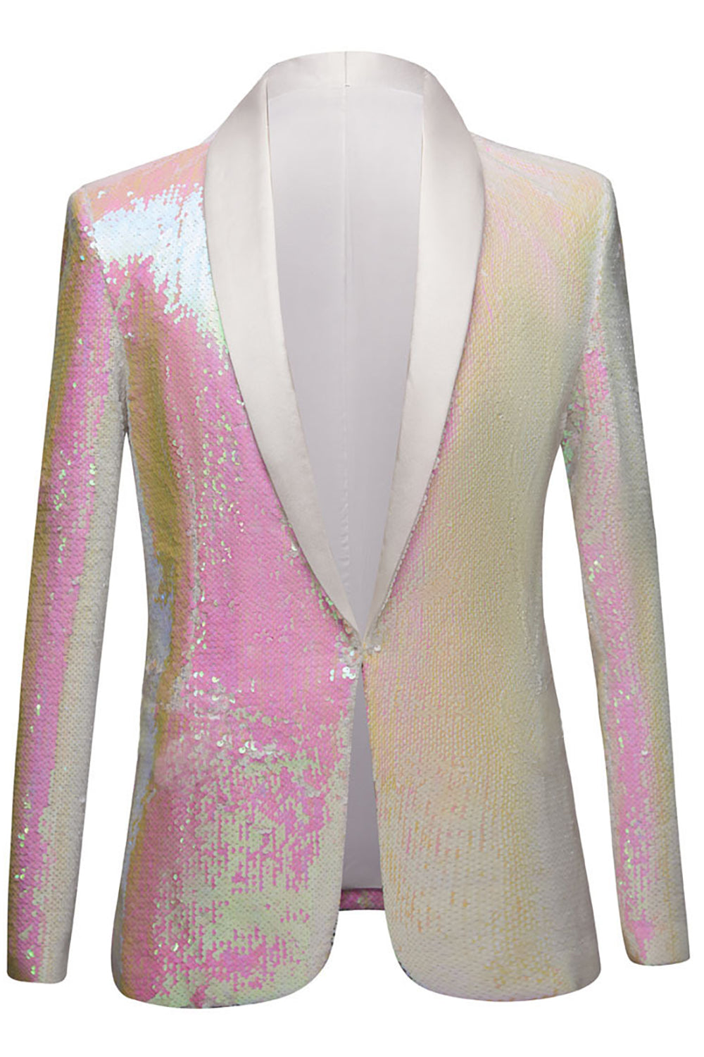 Blazer homme à paillettes blanches et un bouton