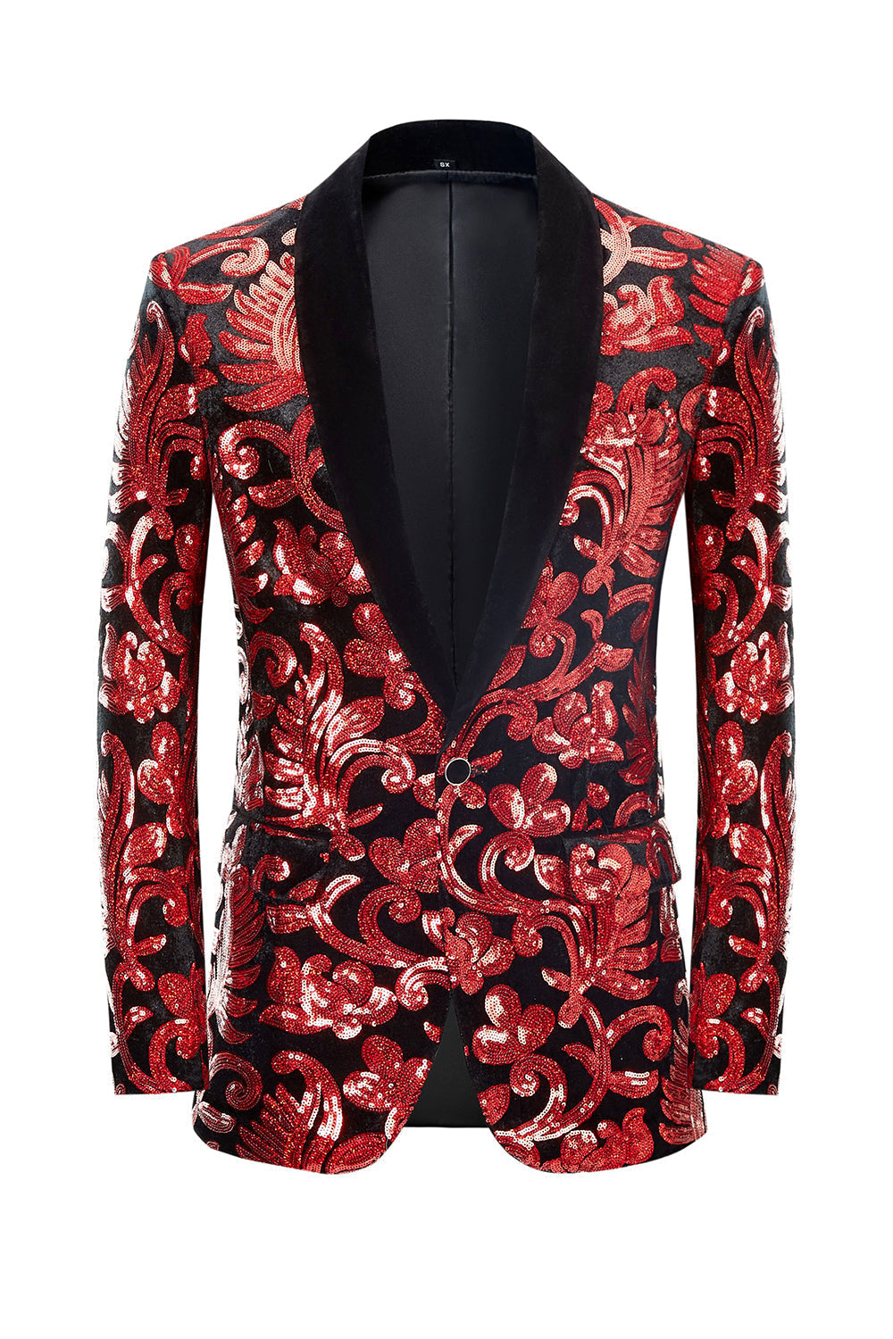 Costumes 2 pièces homme à sequins rouges