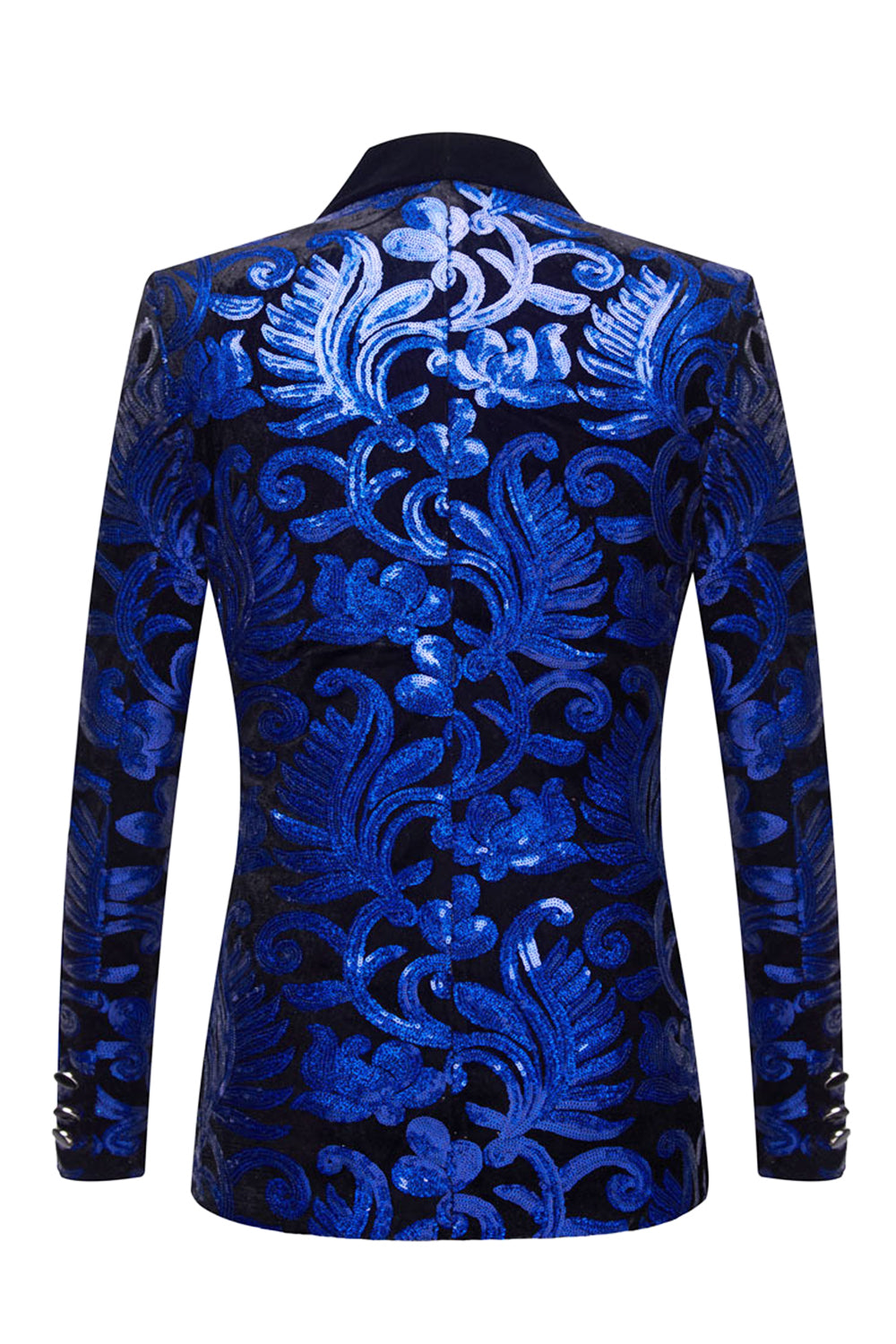 Royal Blue Sequins Men's 2 Piece Suits