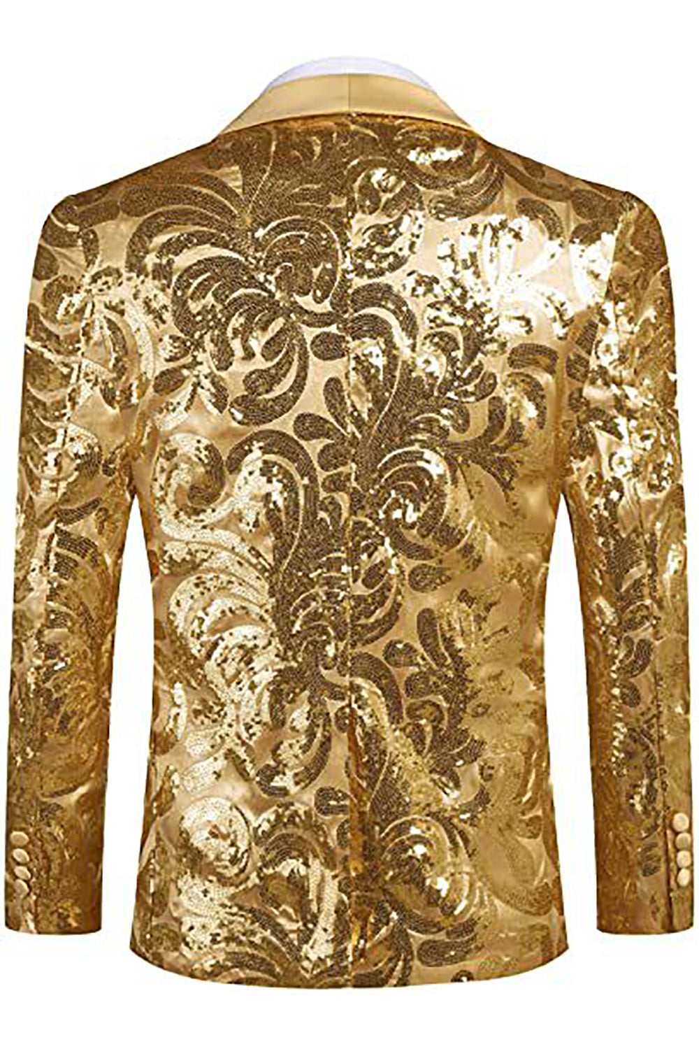 Blazer homme à revers châle doré et sequins