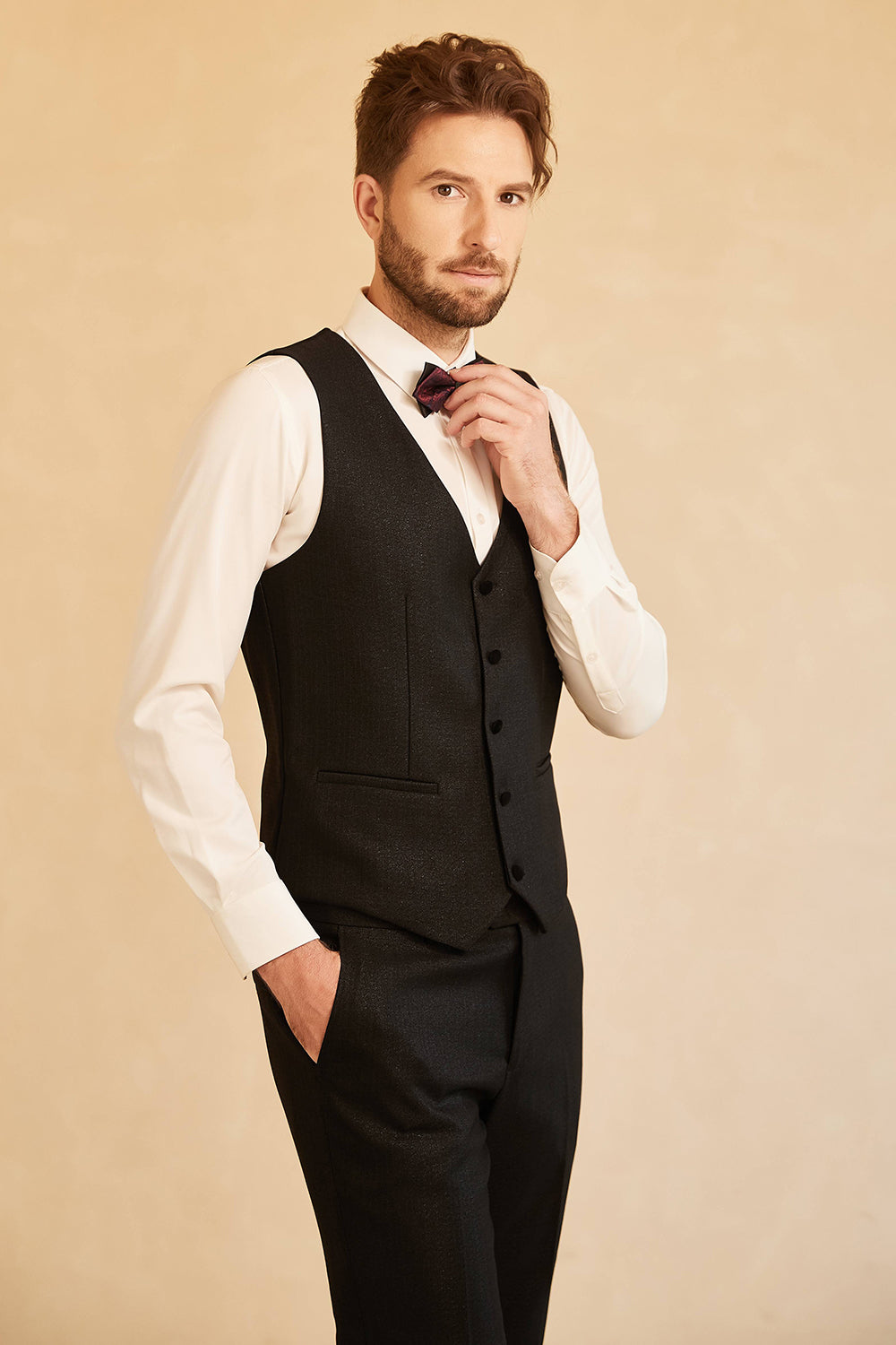 Costume homme bouton unique à revers châle bleu marine