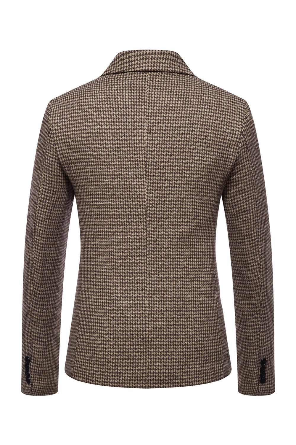 Khaki Plaid One-Button Men's Blazer