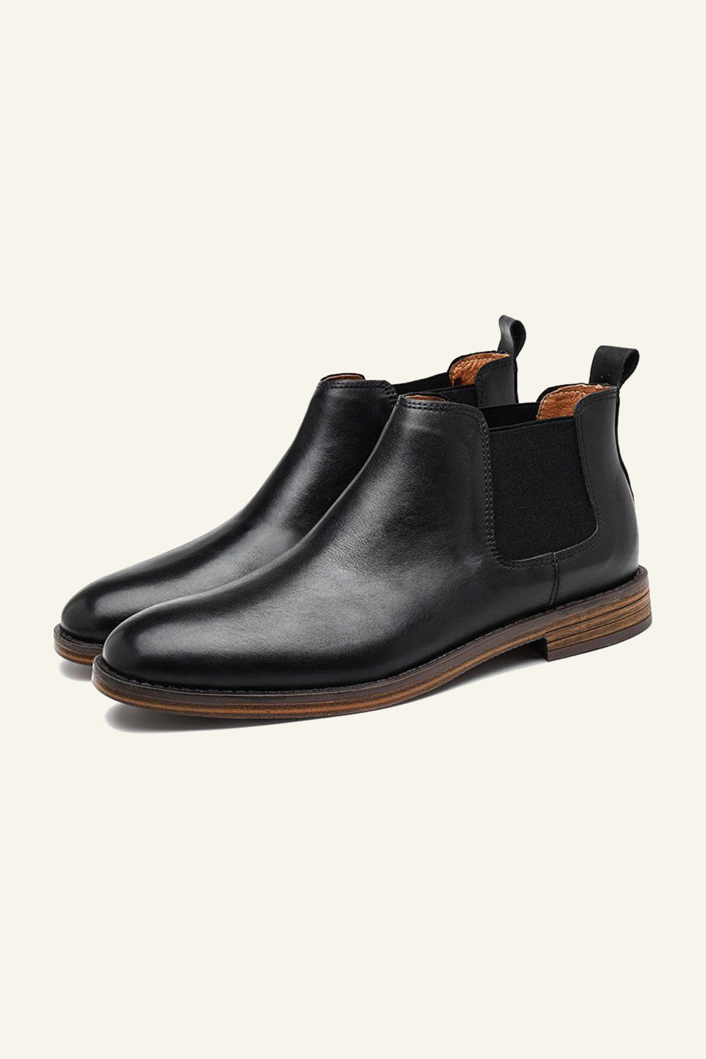 Chaussures Montantes Décontractées en Cuir Vintage Britannique pour Homme à Bout Rond