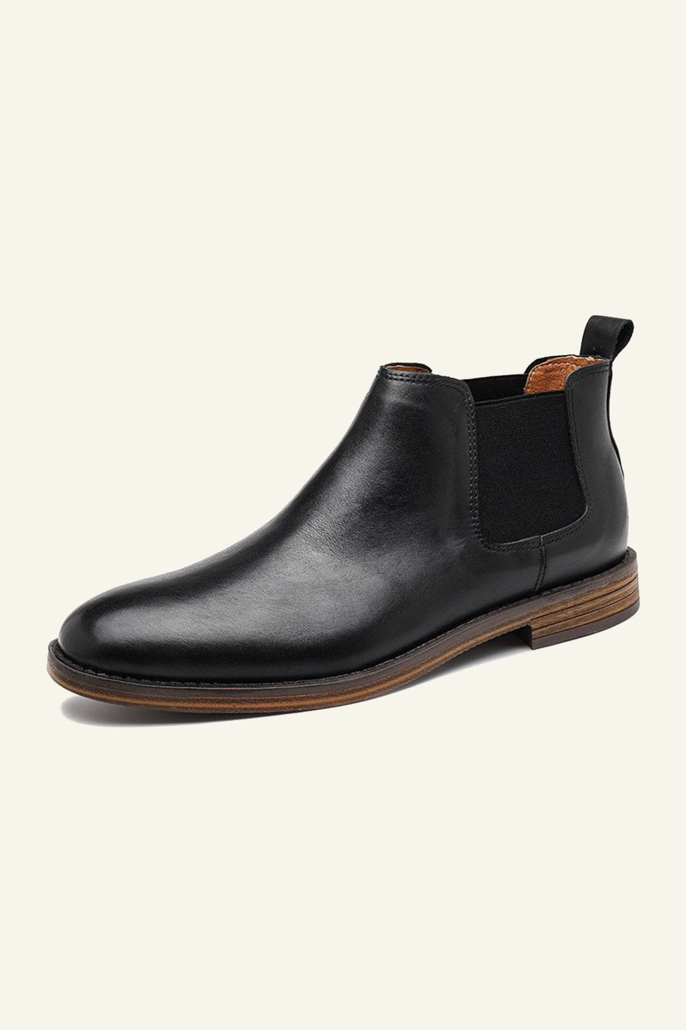 Chaussures Montantes Décontractées en Cuir Vintage Britannique pour Homme à Bout Rond