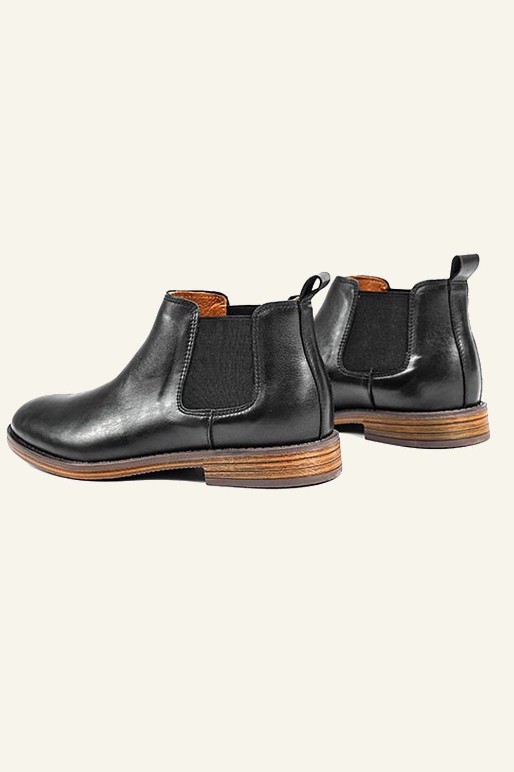 Chaussures Montantes Décontractées en Cuir Vintage Britannique pour Homme à Bout Rond