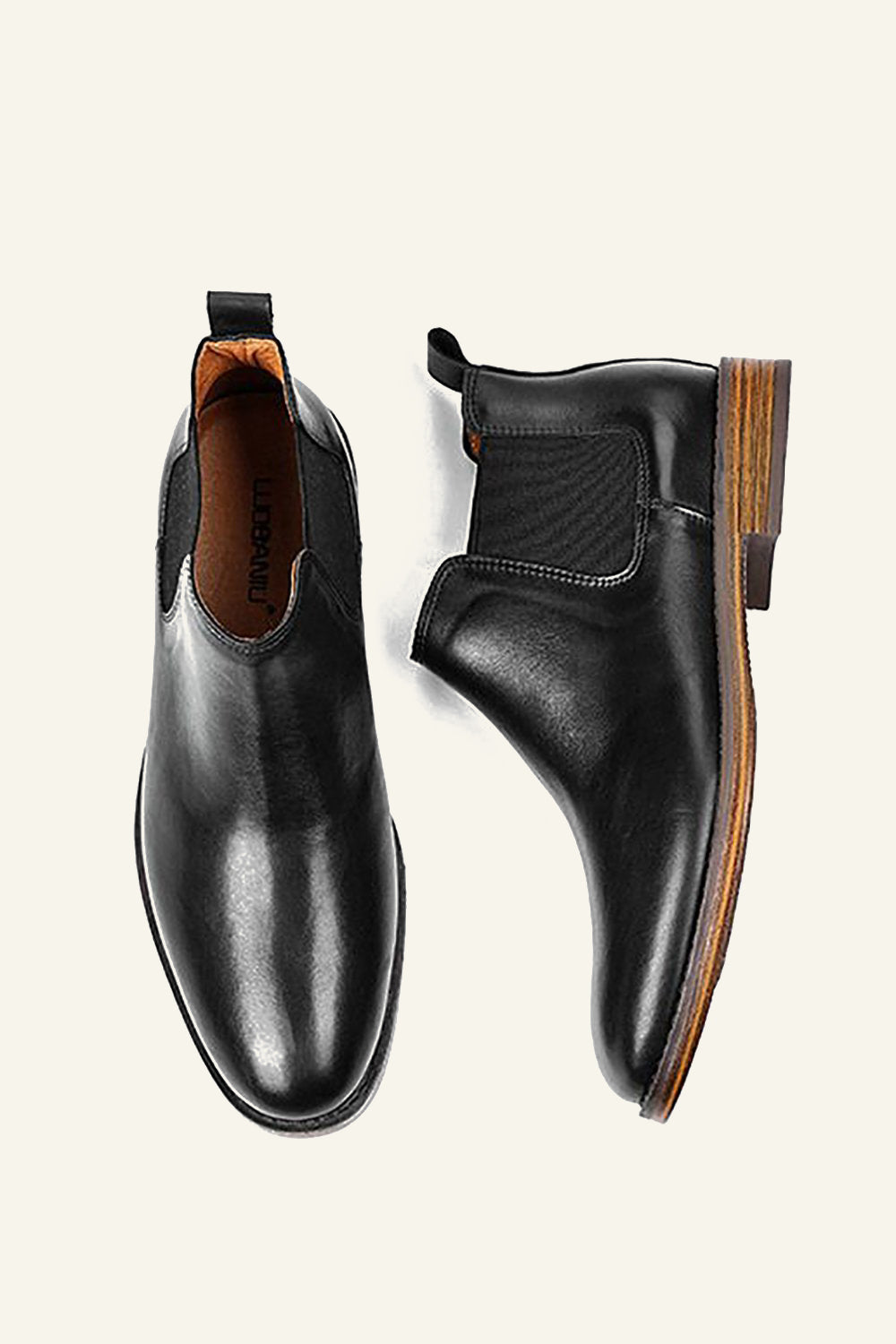 Chaussures Montantes Décontractées en Cuir Vintage Britannique pour Homme à Bout Rond
