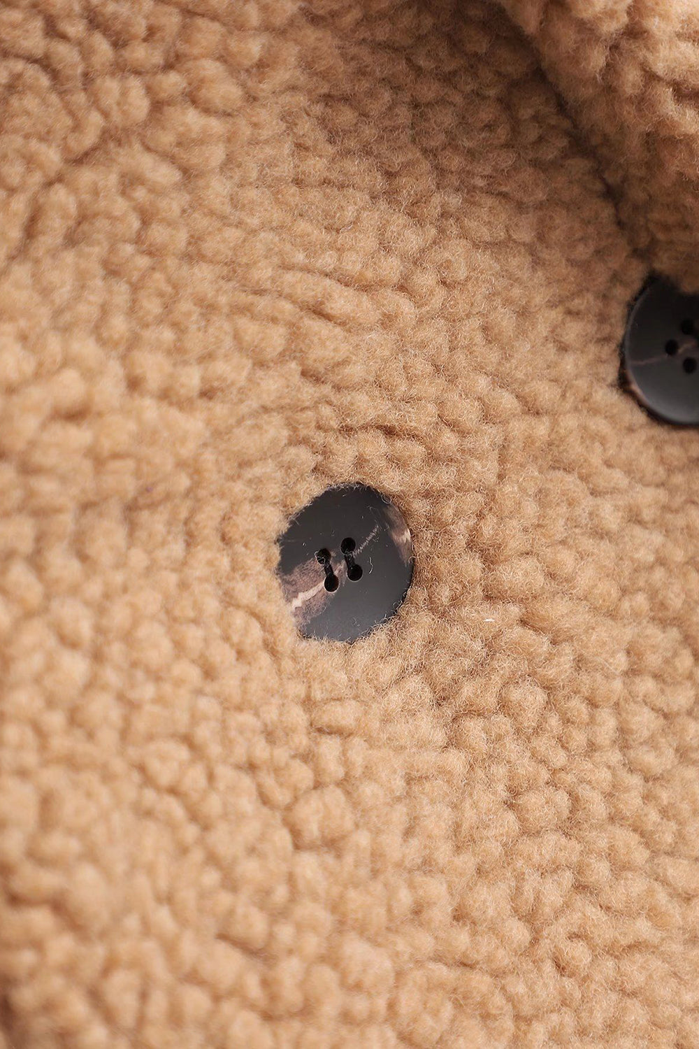 Brown Notched Lapel Long Teddy Wool Coat