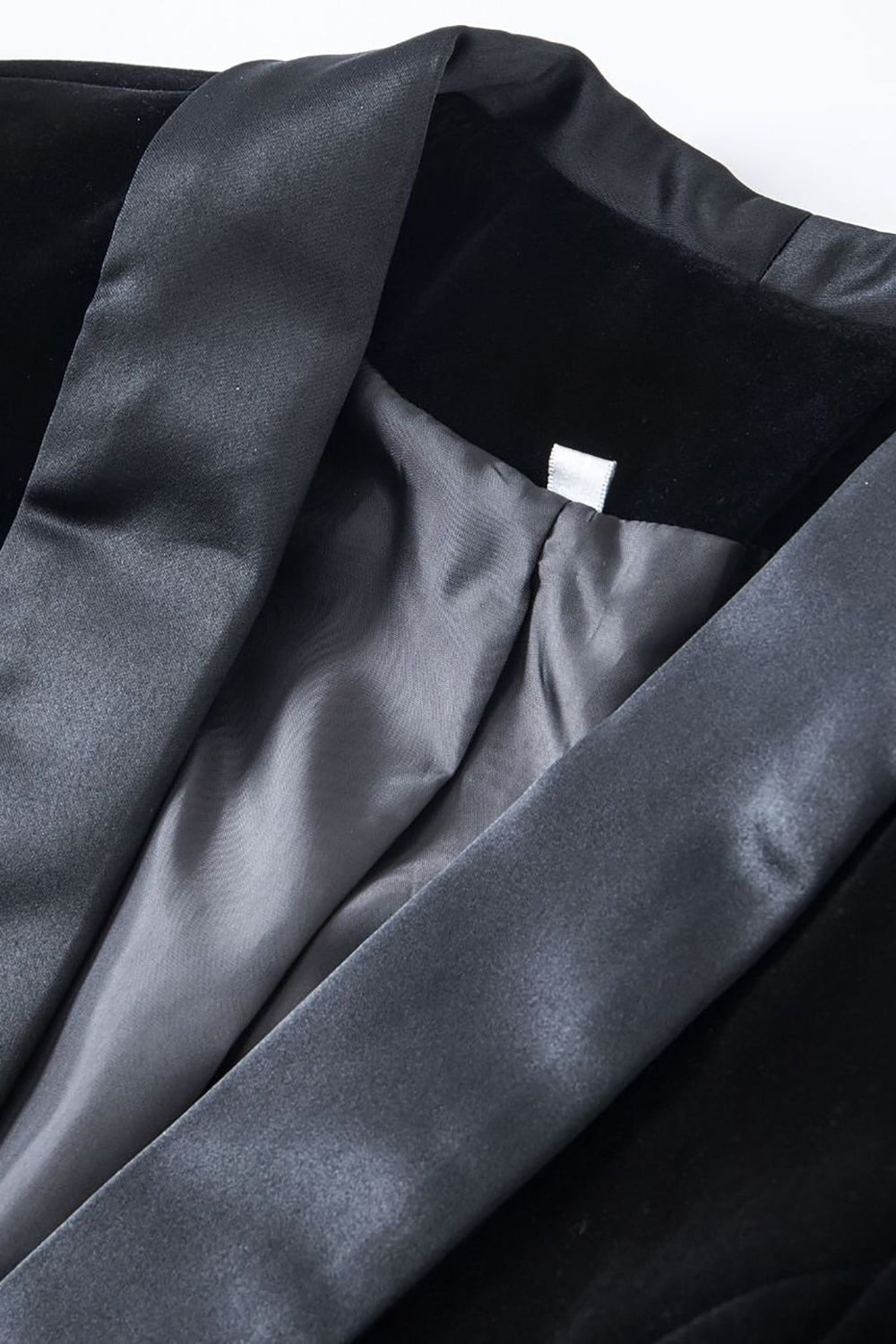Blazer en velours noir à revers châle pour femme