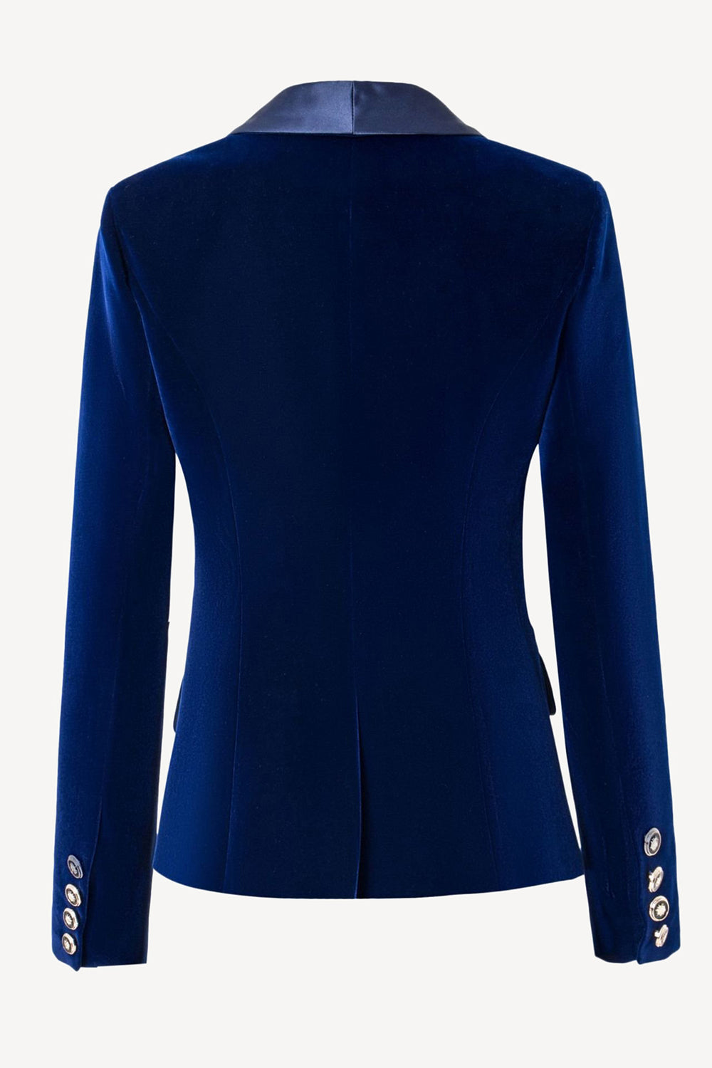 Blazer en velours noir à revers châle pour femme