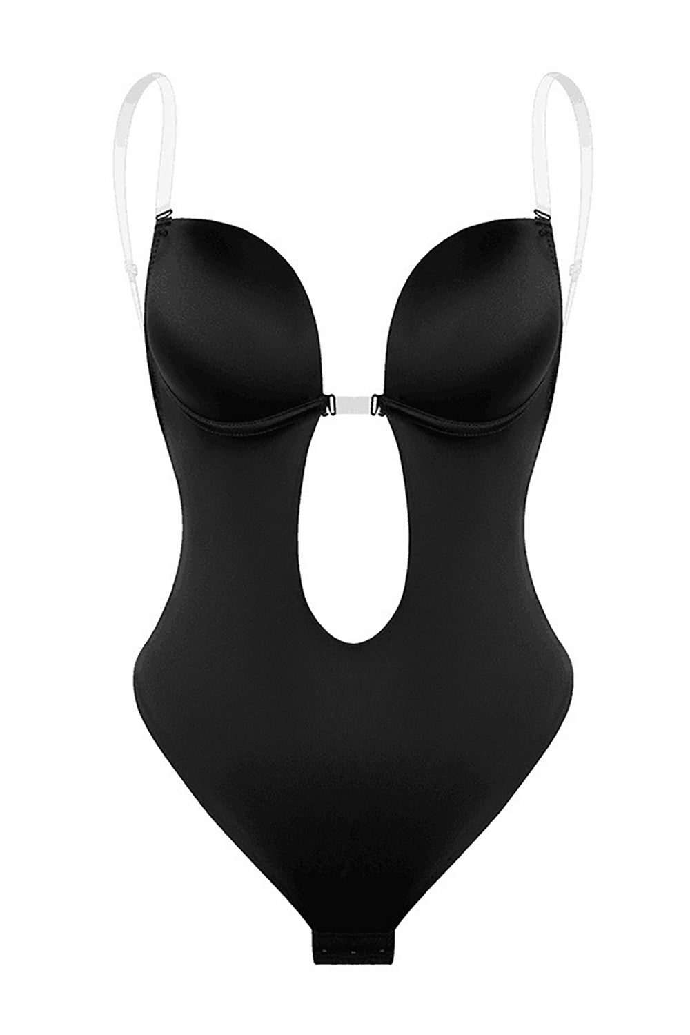 Body sculptant push-up gainant ventre plat noir ajouré
