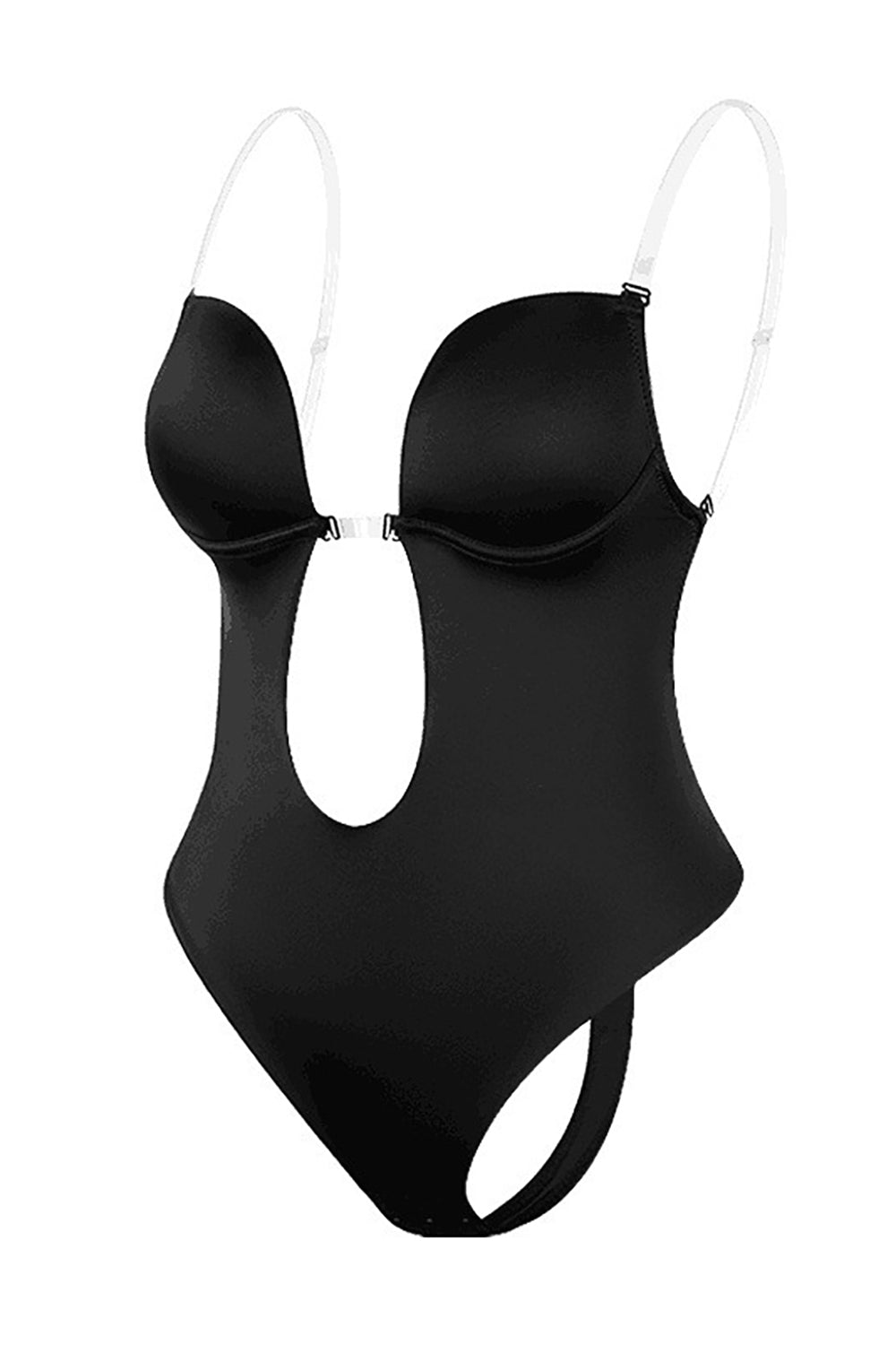 Body sculptant push-up gainant ventre plat noir ajouré