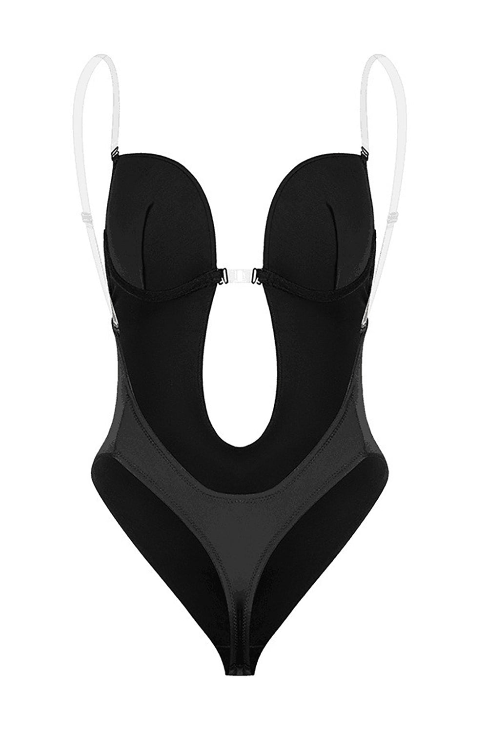 Body sculptant push-up gainant ventre plat noir ajouré