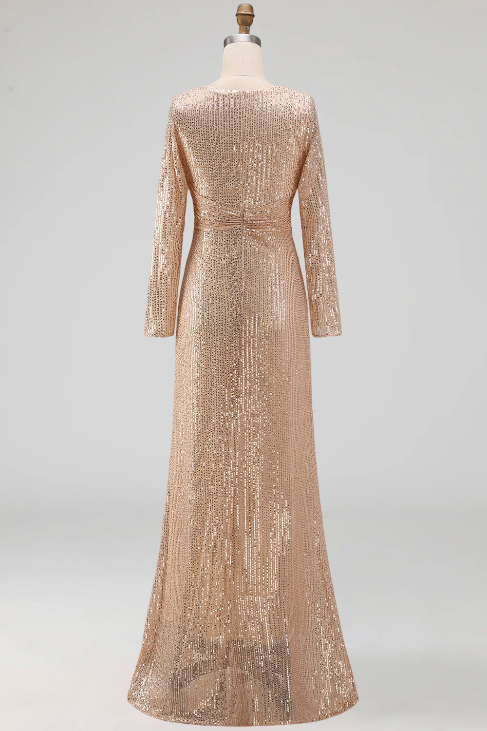 Robe de chœur trapèze bleu marine pailletée à col en V avec des sequins