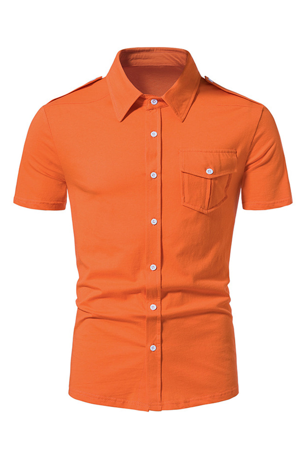 Black Slim Fit Short Sleeve Tops for Men