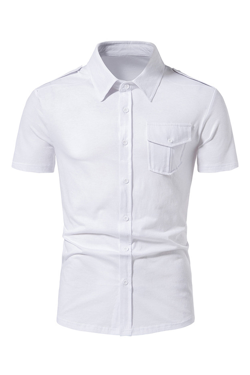 Black Slim Fit Short Sleeve Tops for Men