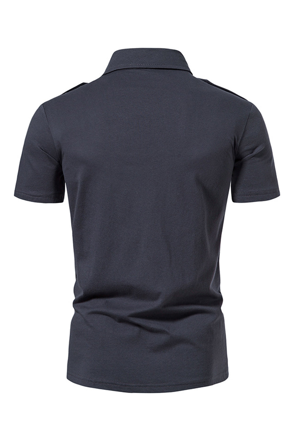 Black Slim Fit Short Sleeve Tops for Men