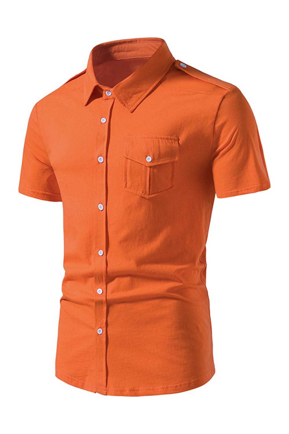 Black Slim Fit Short Sleeve Tops for Men