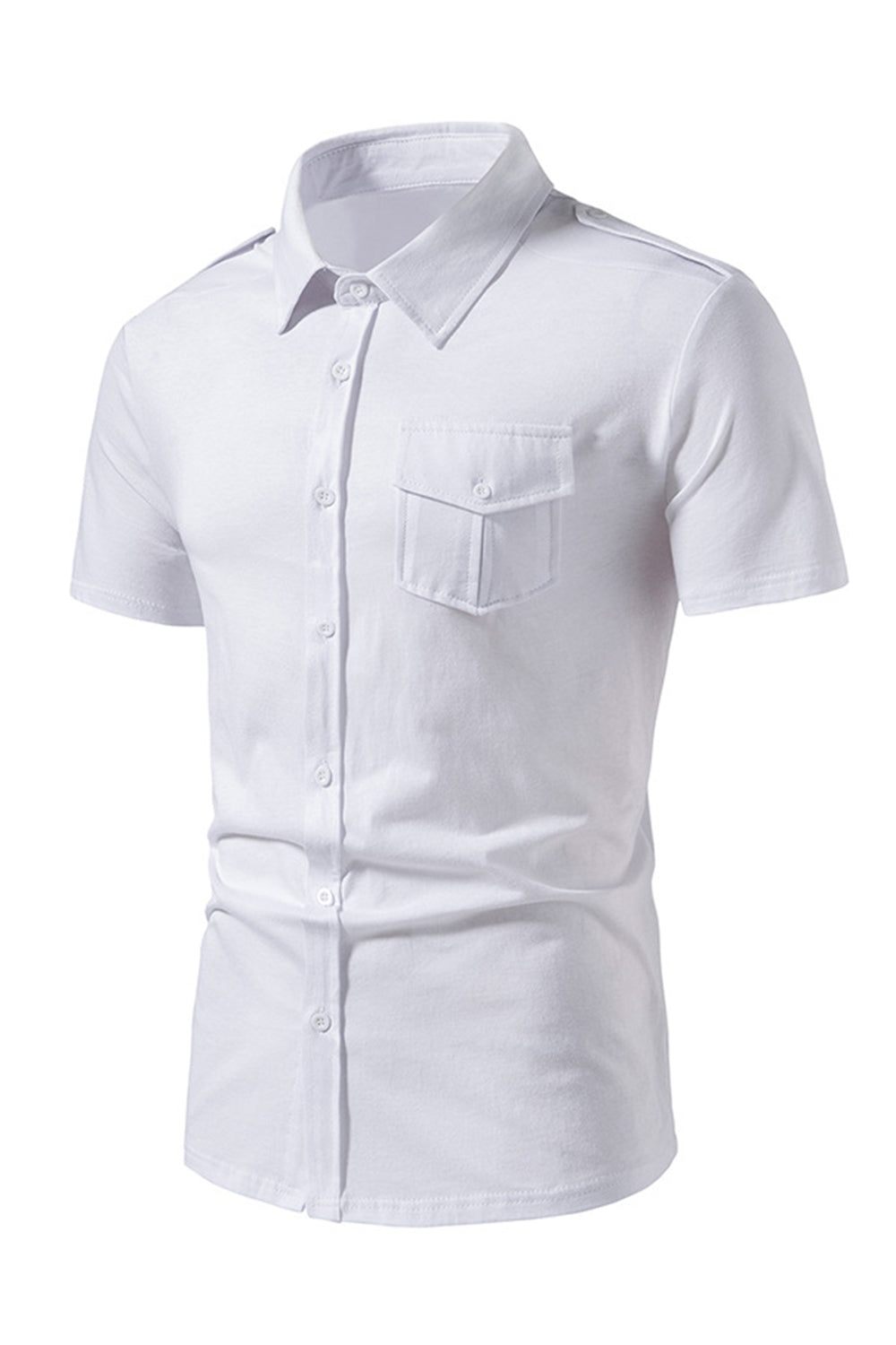 Black Slim Fit Short Sleeve Tops for Men