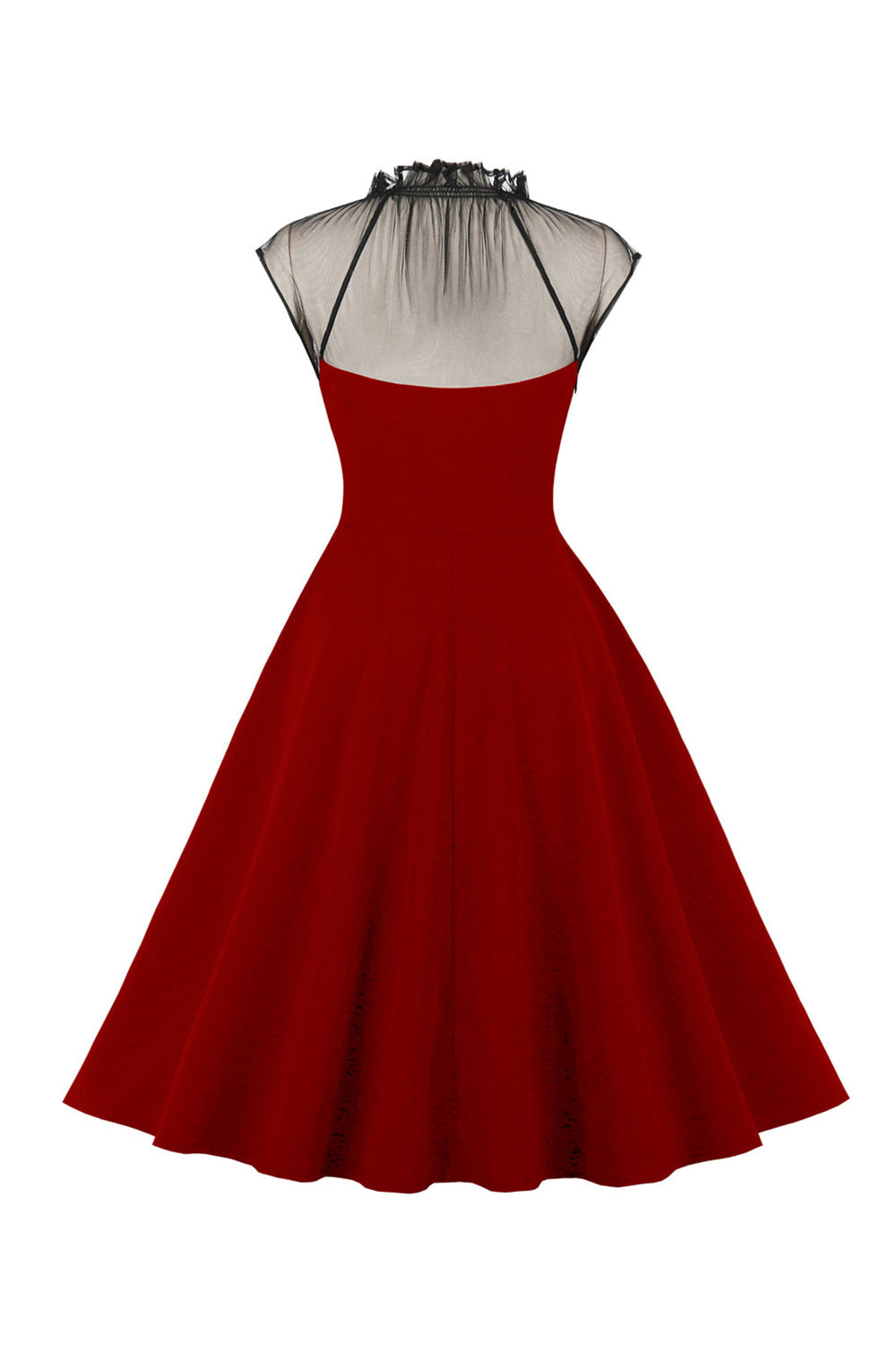 Black A-Line Vintage 1950s Dress with Buttons