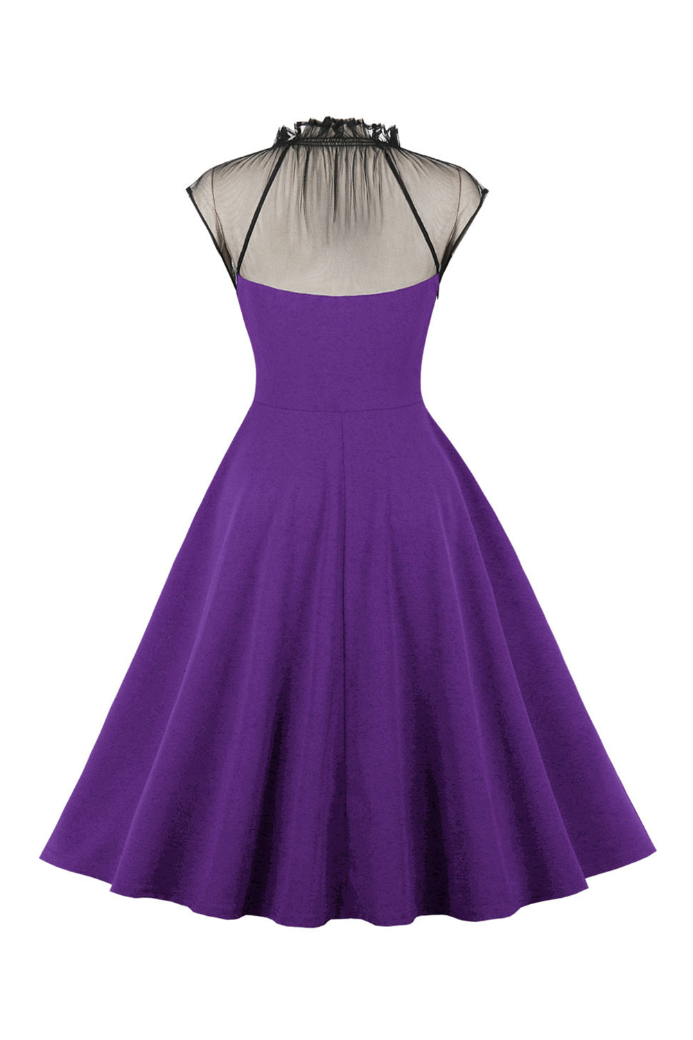 Black A-Line Vintage 1950s Dress with Buttons
