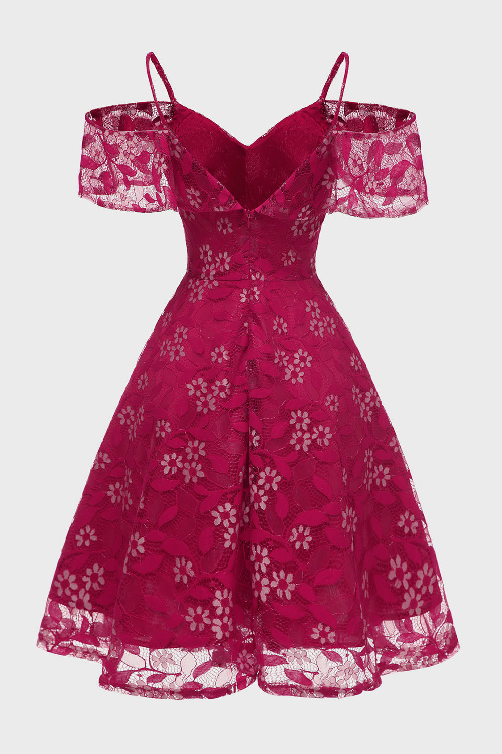 A Line Off the Shoulder Blush Lace Dress