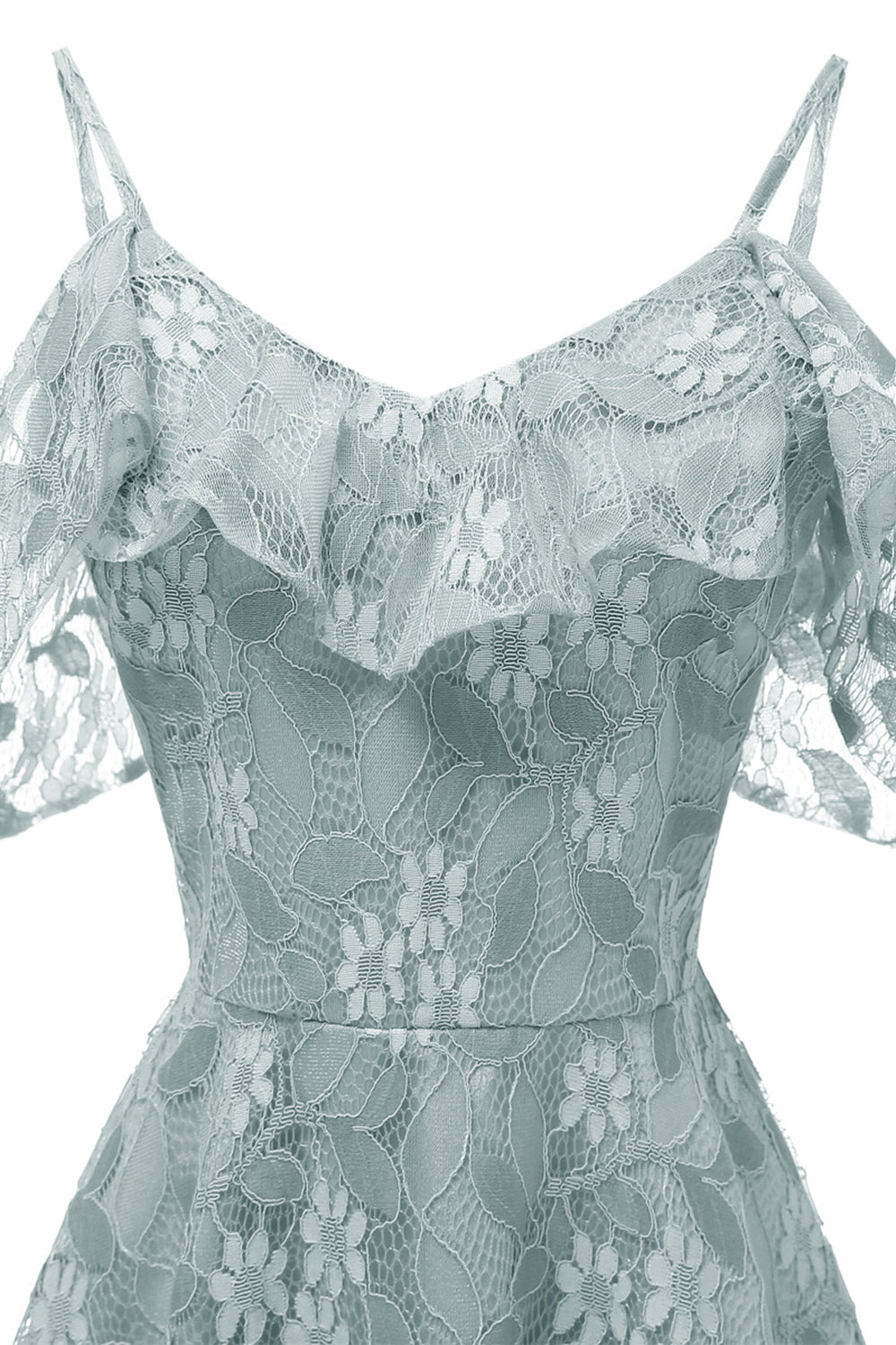 A Line Off the Shoulder Blush Lace Dress