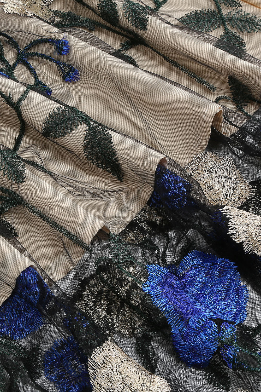 Robe Swing années 50 bleue avec broderie