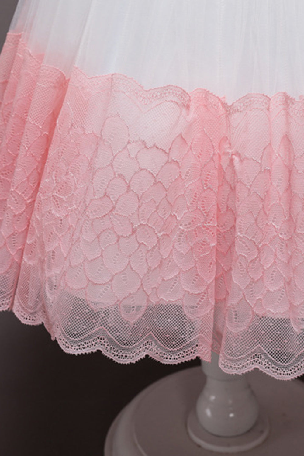 Pink Sleeveless Flower Tulle Girls' Dress With Bow
