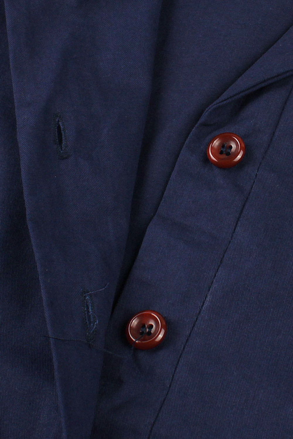 Robe boutonnée des années 50 à manches courtes bleu marine