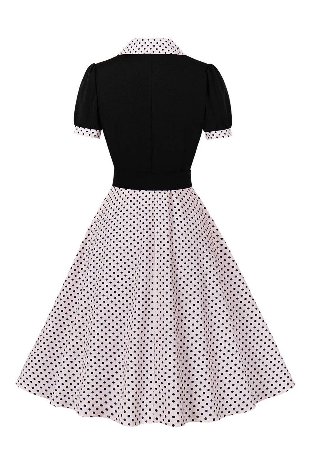 Robe Vert Manches Courtes Pois Années 50 Avec Ceinture