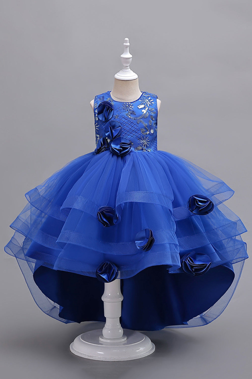 Robes de soirée scintillantes asymétriques roses à appliqués pour filles