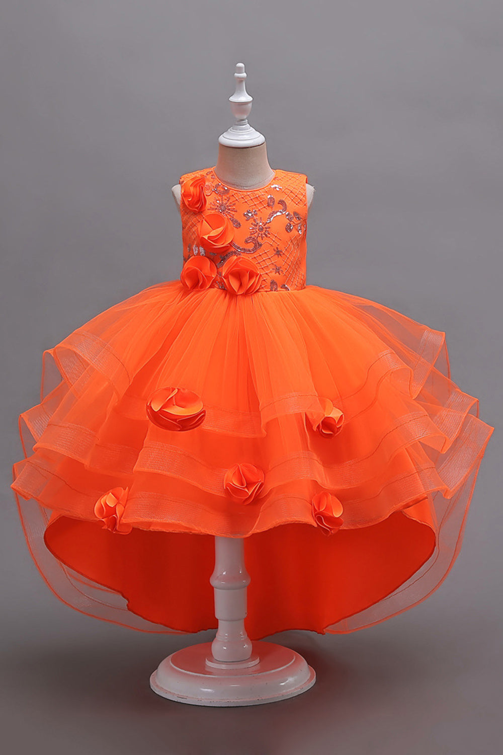 Robes de soirée scintillantes asymétriques roses à appliqués pour filles