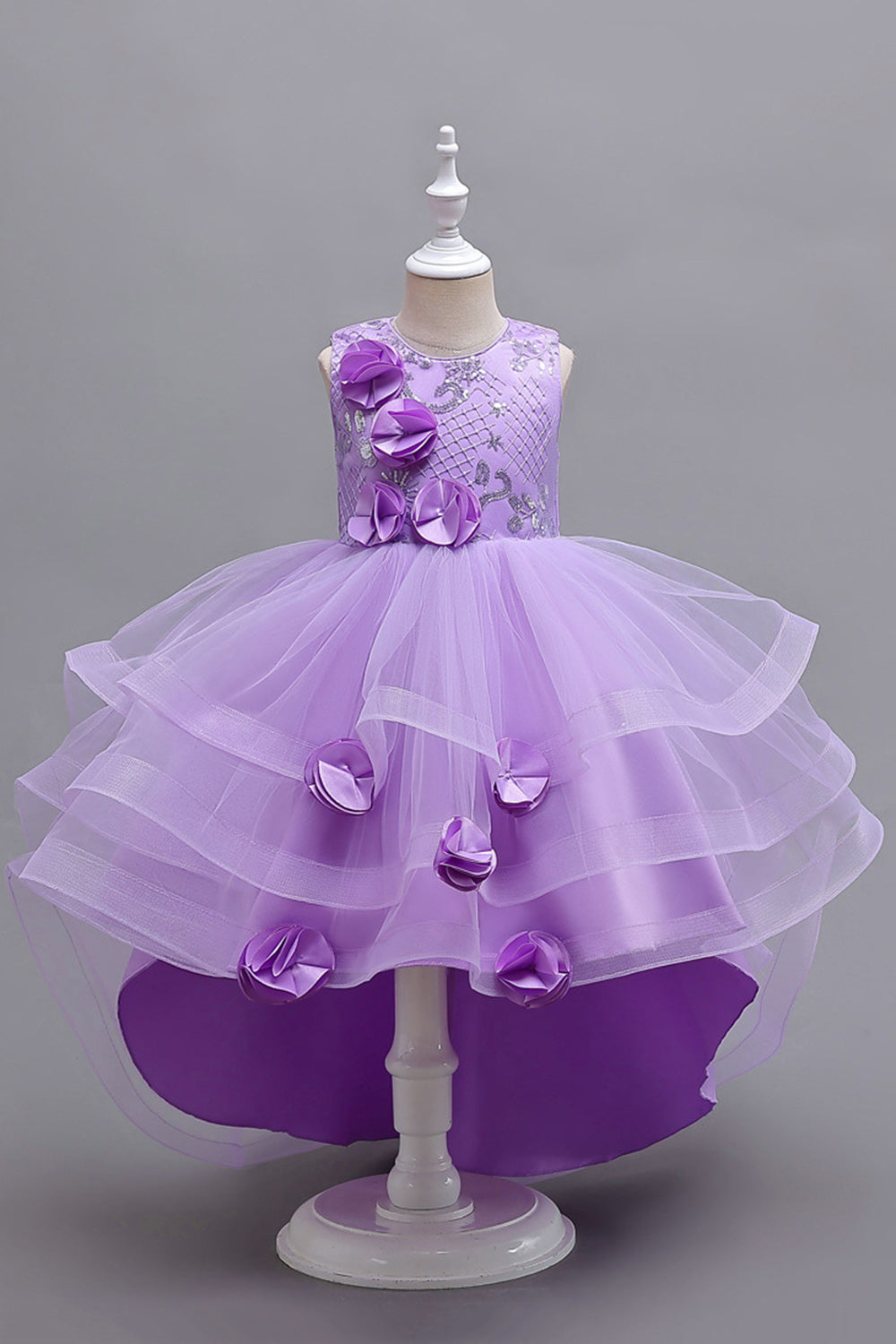 Robes de soirée scintillantes asymétriques roses à appliqués pour filles
