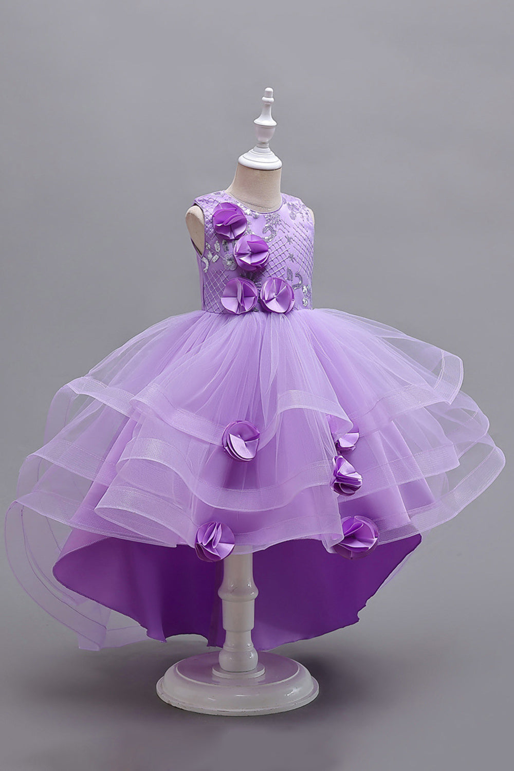Robes de soirée scintillantes asymétriques roses à appliqués pour filles