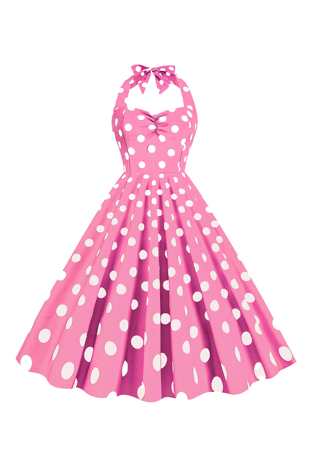 Robe Pin-Up Vintage Années 50 à Pois Roses