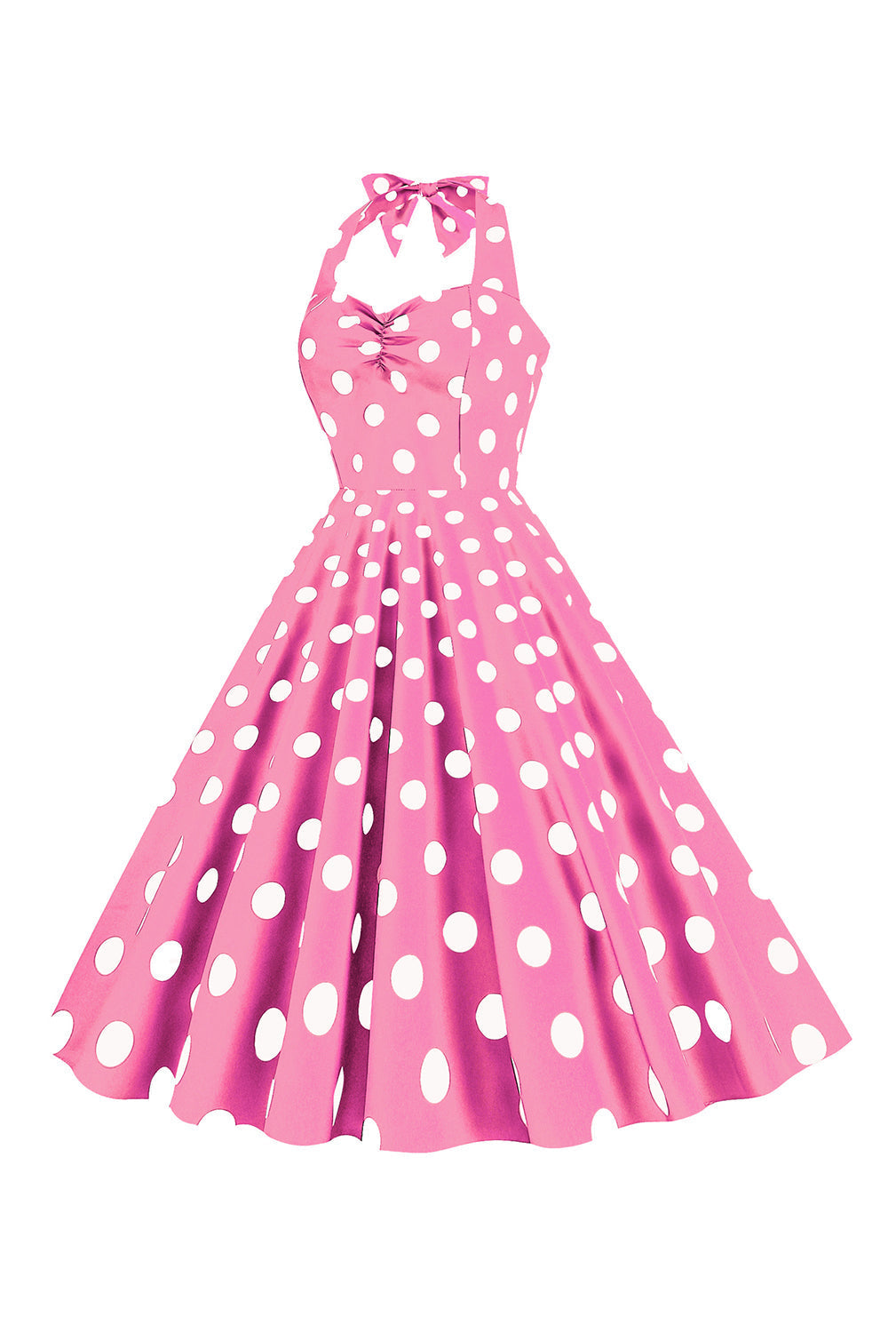 Robe Pin-Up Vintage Années 50 à Pois Roses