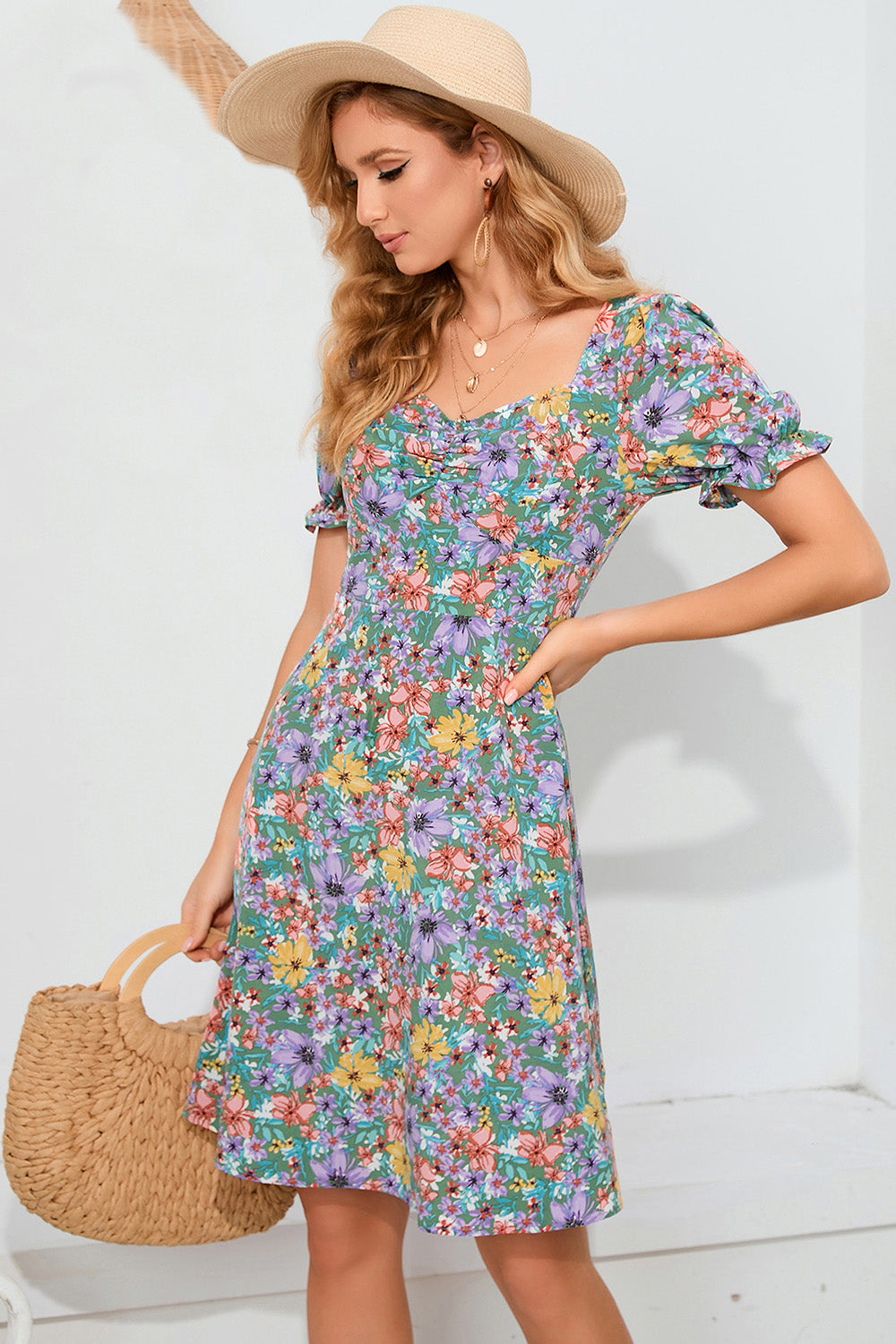 Robe décontractée d'été à imprimé floral