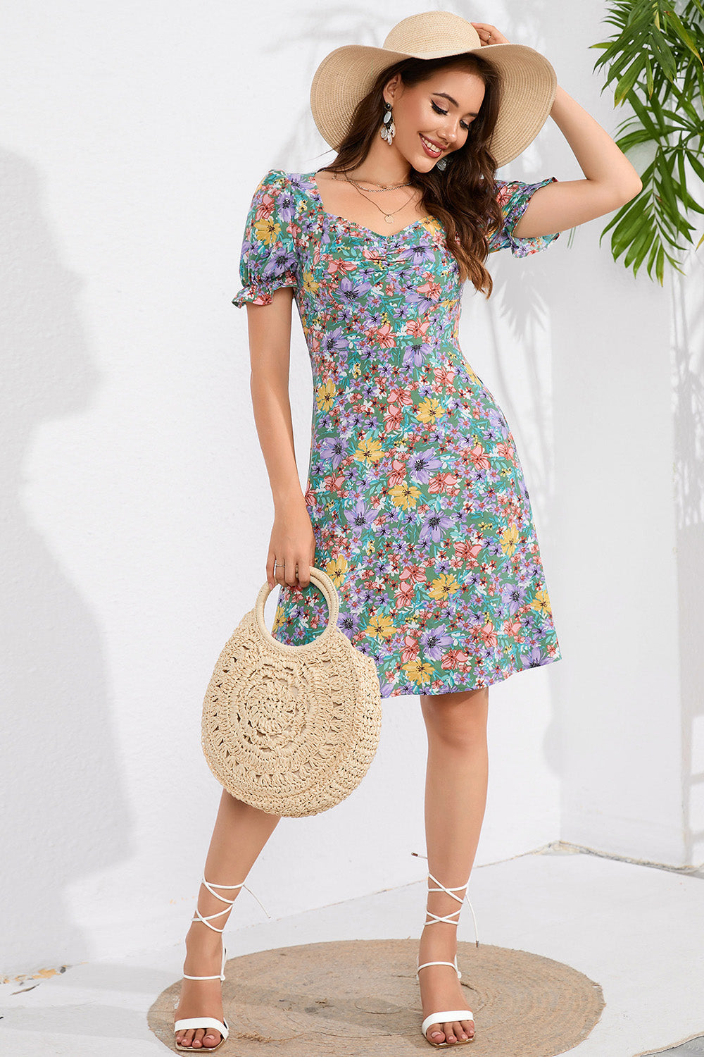 Robe décontractée d'été à imprimé floral