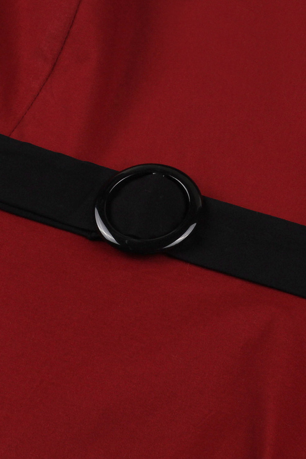 Robe patineuse rouge ligne A des années 50 avec ceinture