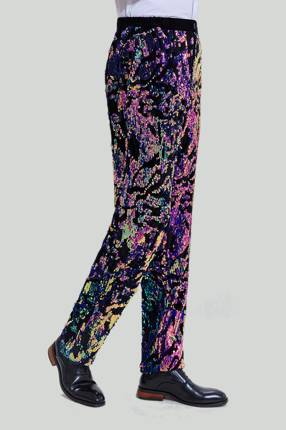 Purple Sequins Men's Two-Piece Suit Shawl Lapel One Button Tuxedo