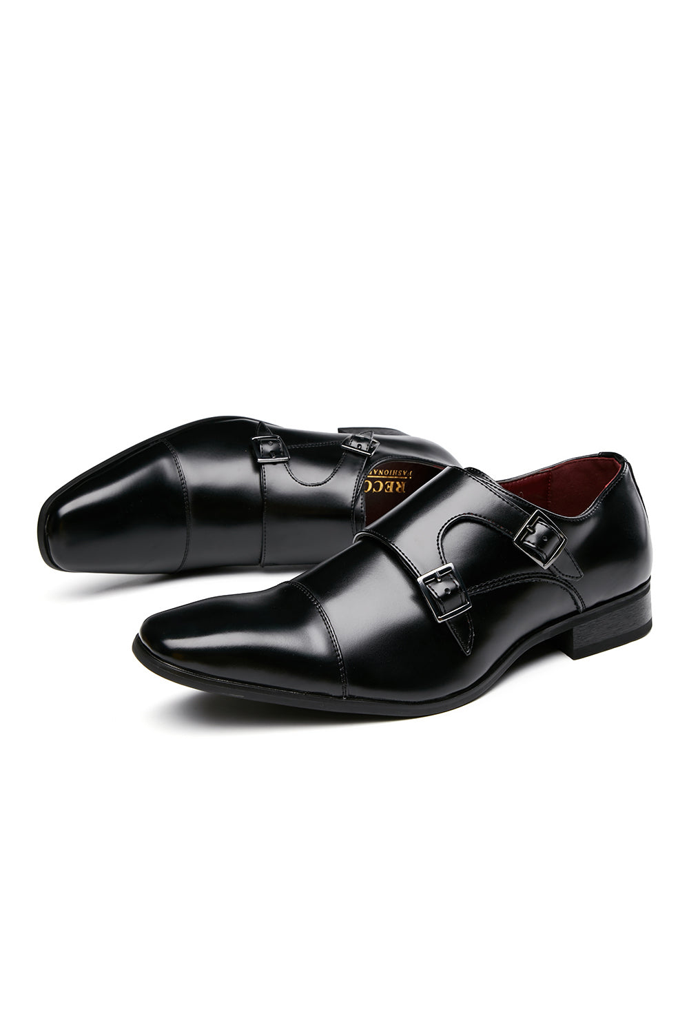 Chaussures richelieu à enfiler en cuir noir pour homme