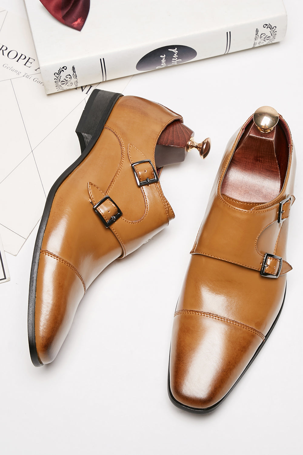 Chaussures richelieu à enfiler en cuir noir pour homme