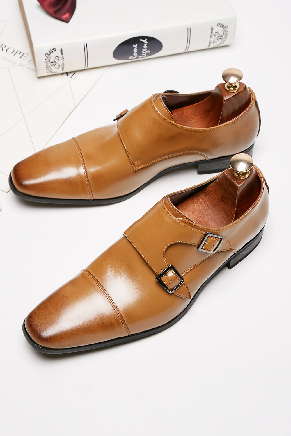 Chaussures richelieu à enfiler en cuir noir pour homme