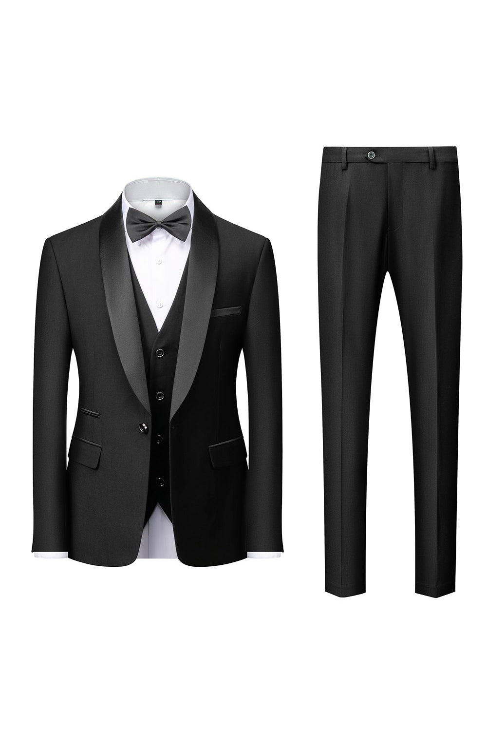 Costumes 3 pièces homme à revers châle gris