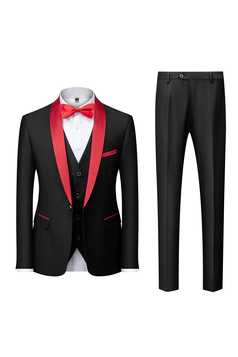 Costumes 3 pièces homme à revers châle gris