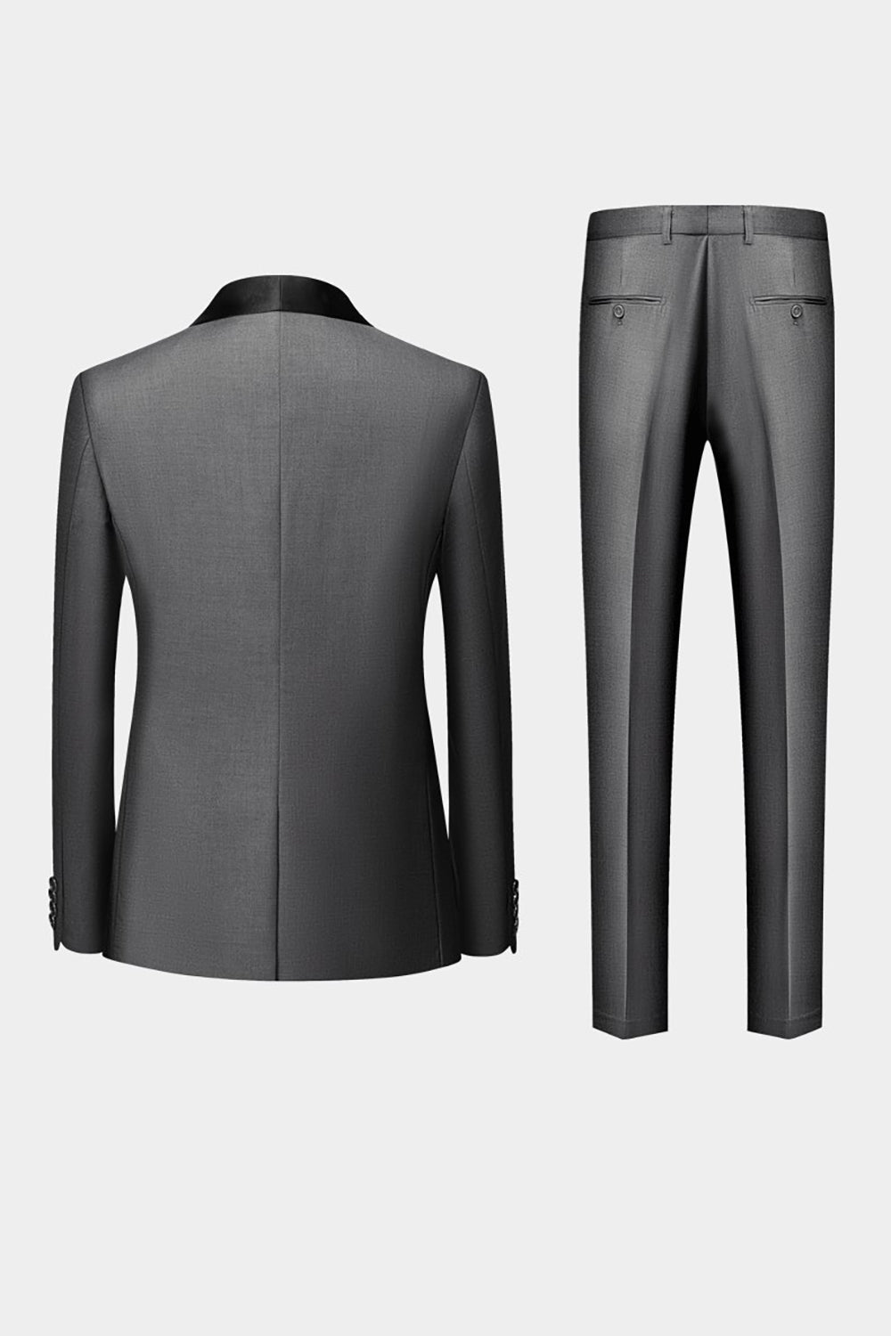 Costumes 3 pièces homme à revers châle gris