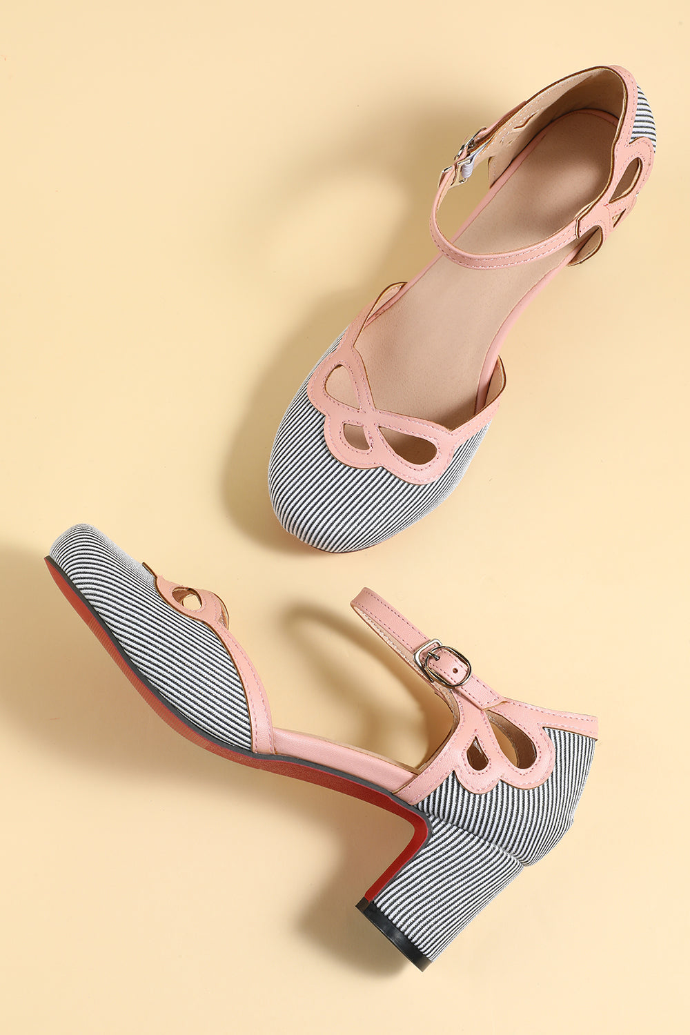 White and Black Stripe Retro Shoes
